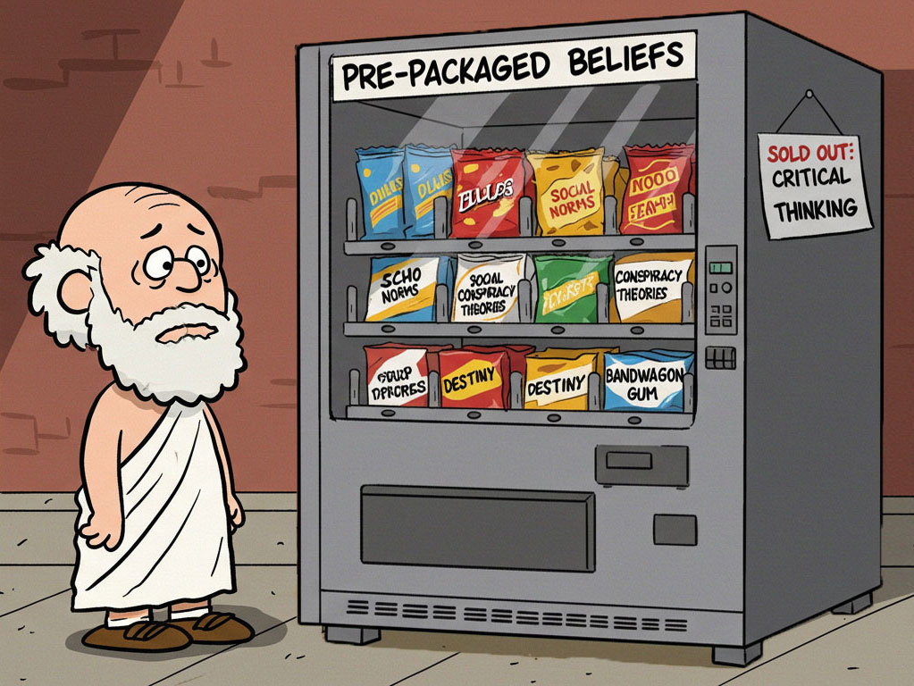 Socrates by a vending machine